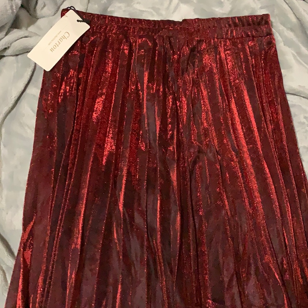 Beautiful shimmery flowing long red skirt
